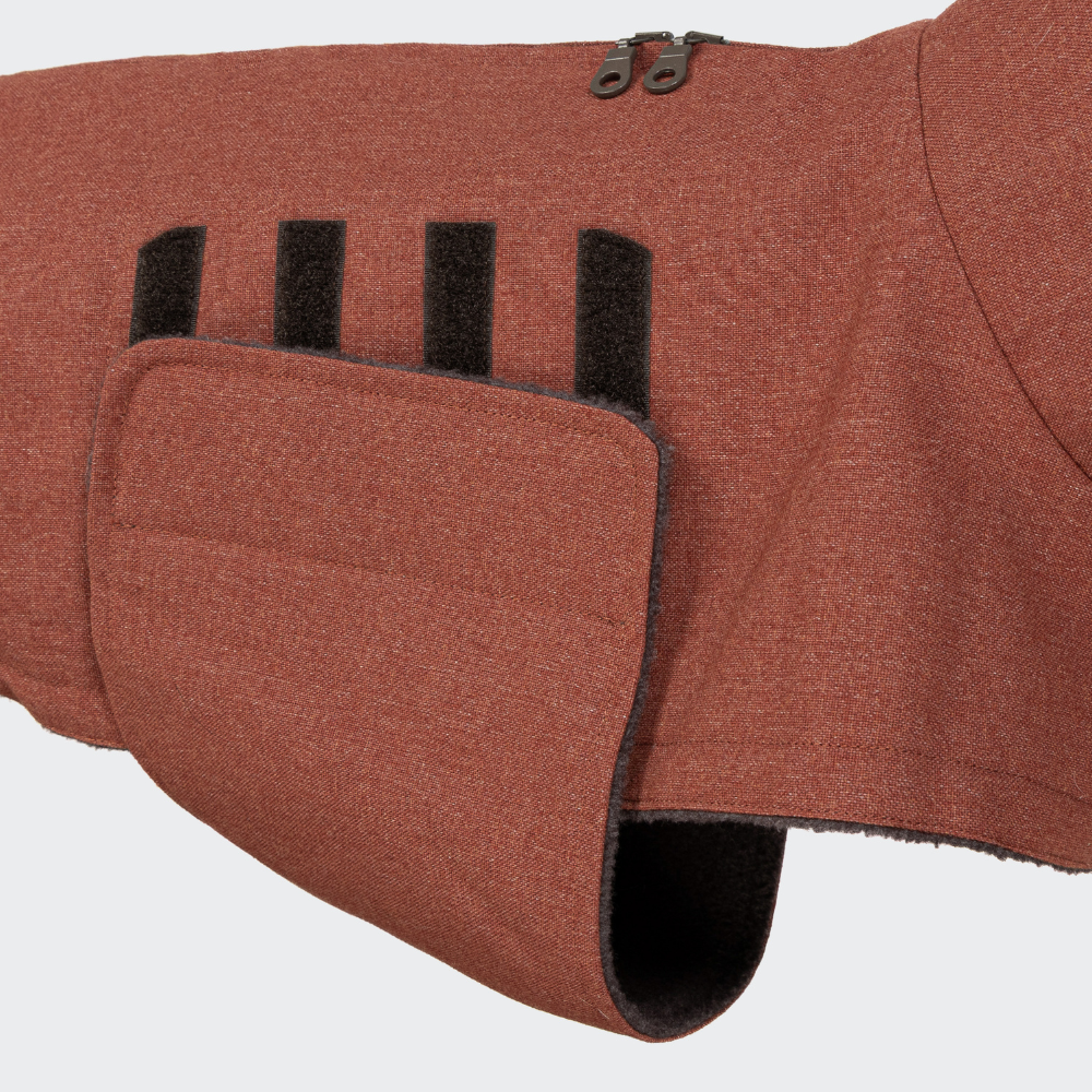 Klettverschluss Bauchschutz Cloud7 Hundemantel Brooklyn Rust
