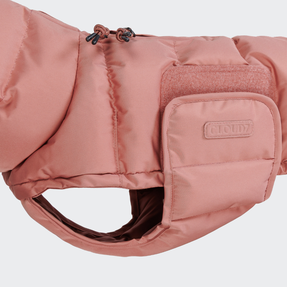 Klettverschluss Bauchschutz Cloud7 Hundemantel Winter ALASKA Dackel Faded Rosé