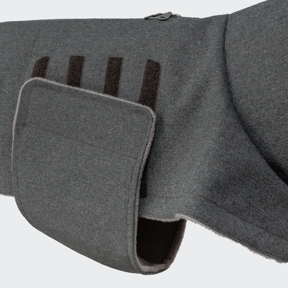 Klettverschluss Bauchschutz Cloud7 Hundemantel Brooklyn Light Graphite