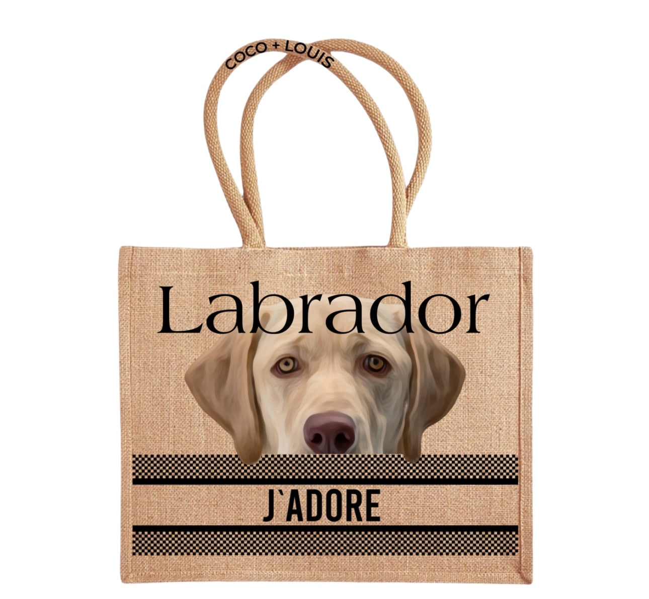 COCO + LOUIS Shopper mit Hundemotiv Labrador hell