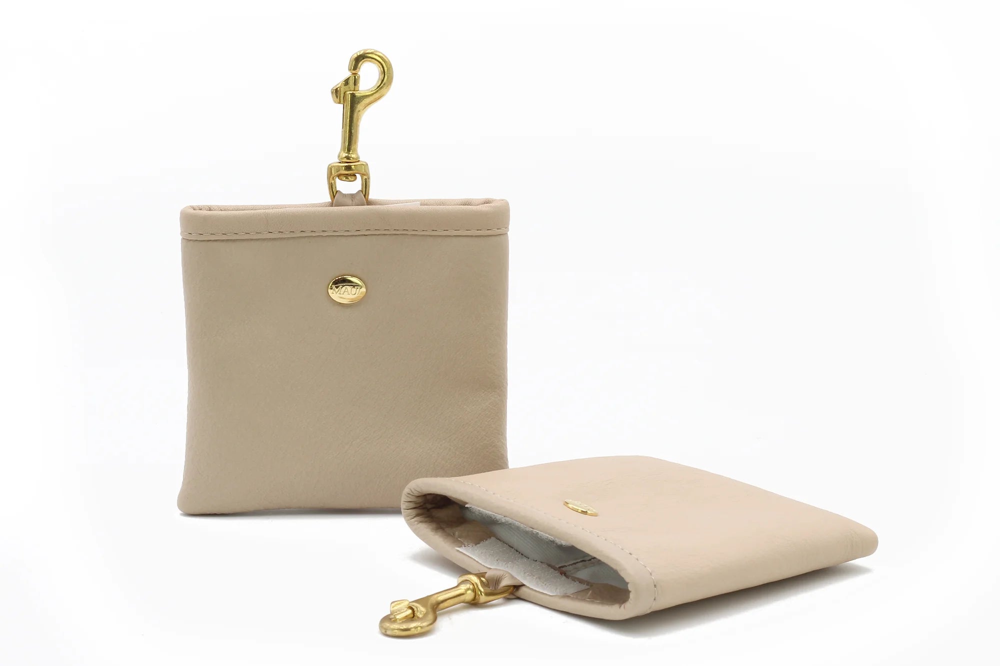 Leckerlibeutel Leder Klassik Elfenbein