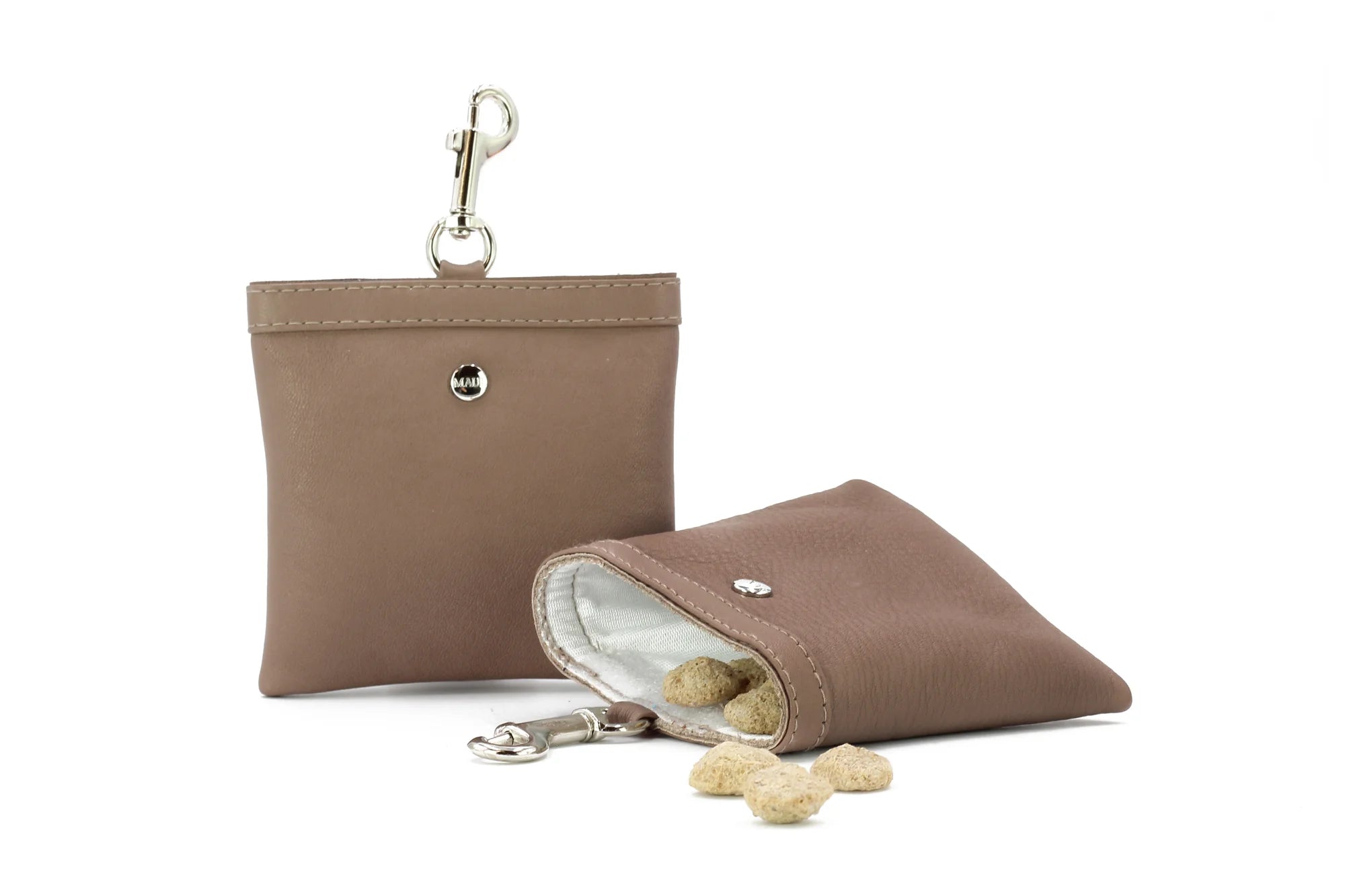 Leckerlibeutel Leder Klassik Taupe