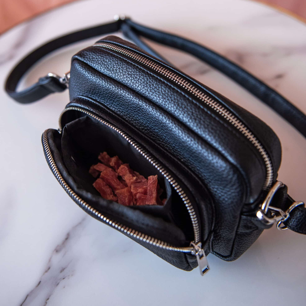 Leckerlifach Gassitasche Fancy Dog Walking Vegan Black - floofs & cookies