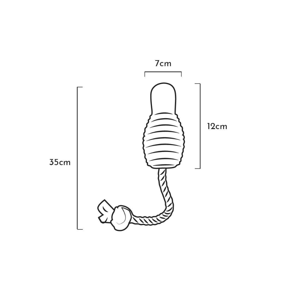 Maße Hundespielzeug Rub Bouncy & Rope Small - retorn
