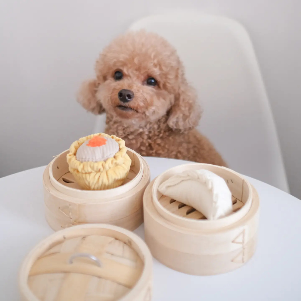 Moodbild Hund mit Schnüffelspielzeug DIM SUM Pop - Lambwolf Collective