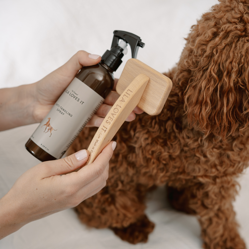 Moodbild New Design Fell-Spray Anti-Tangling & Slicker Bürste - LILA LOVES IT