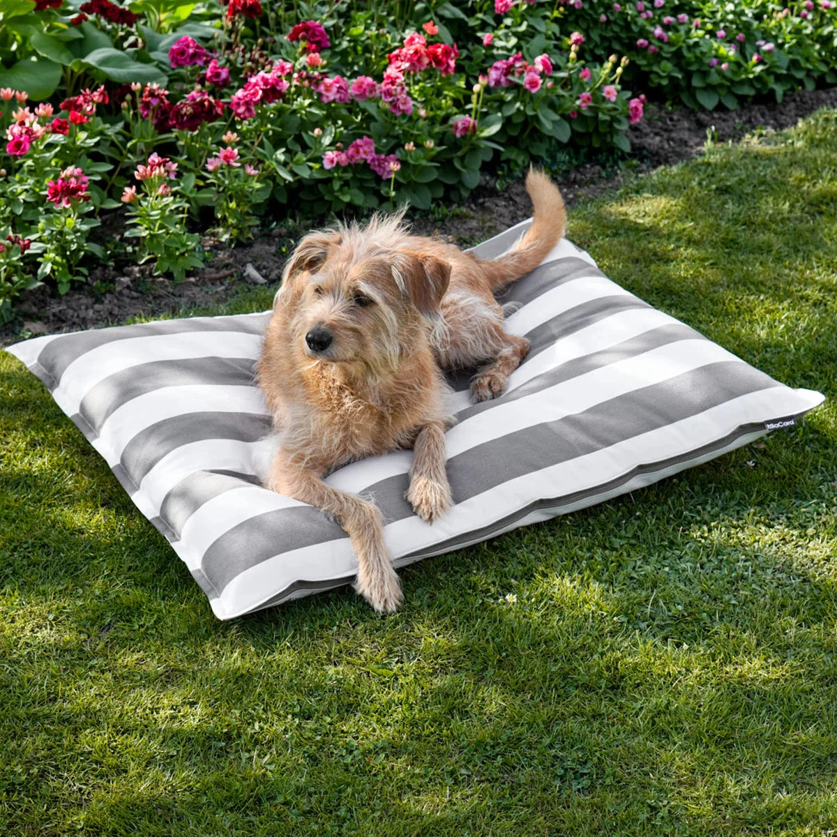 MiaCara Hundekissen Giardino Slim Outdoor Kiesel/White