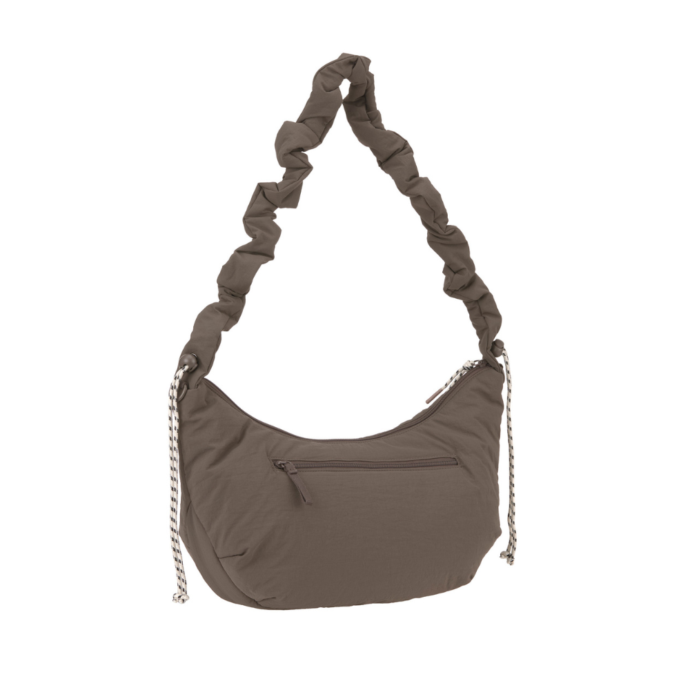 PALOPA Crossbody Bum Bag PANIO Crinkled Chocolate Rückseite & Fach mit Reißverschluss