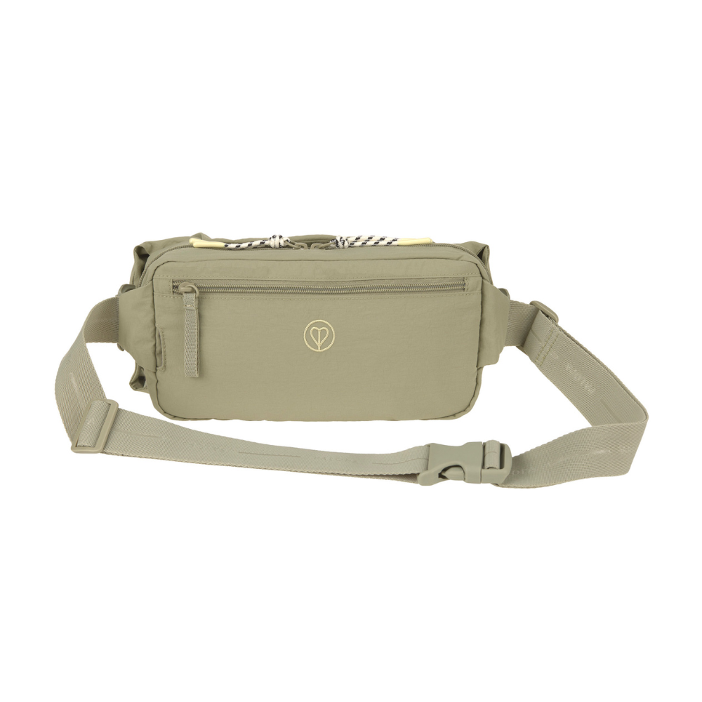 PALOPA Bum Bag NERKI Crinkled Pale Olive Rückseite & Fach mit reißverschluss