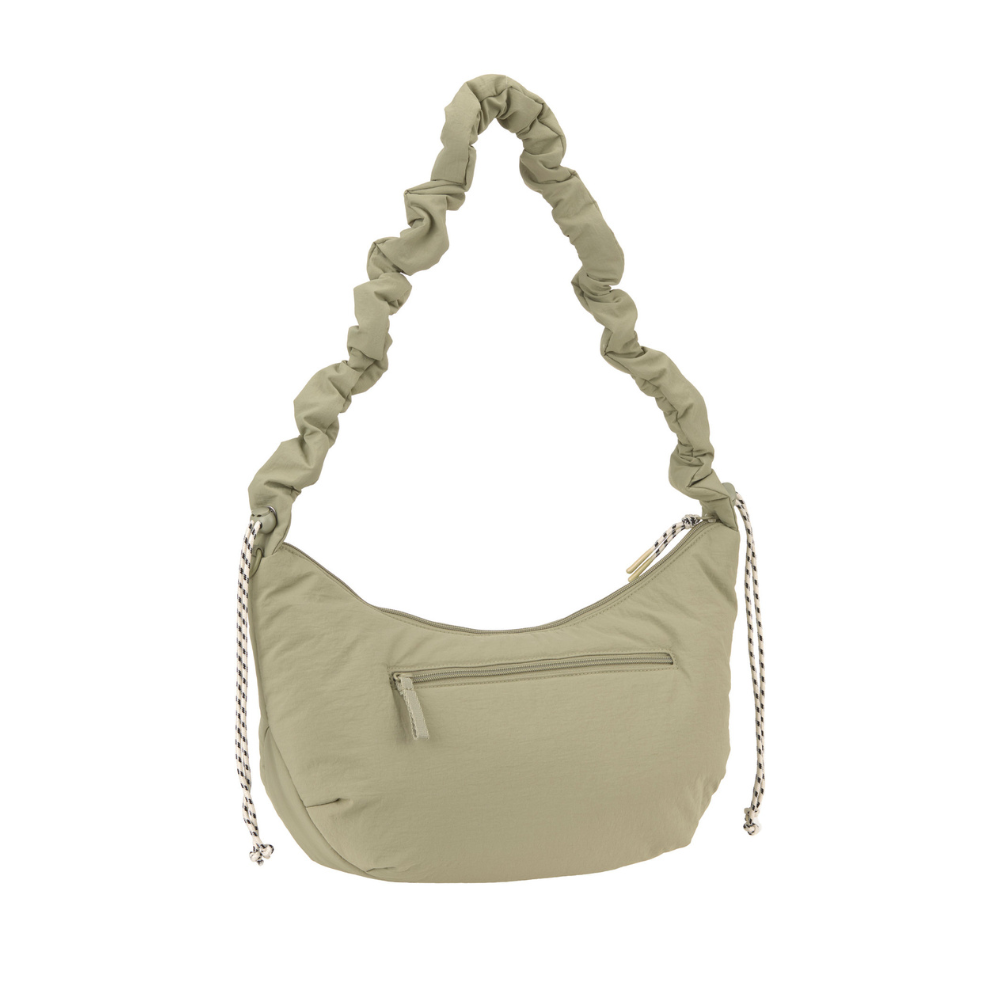 PALOPA Crossbody Bum Bag PANIO Crinkled Pale Olive Rückseite & Fach mit Reißverschluss