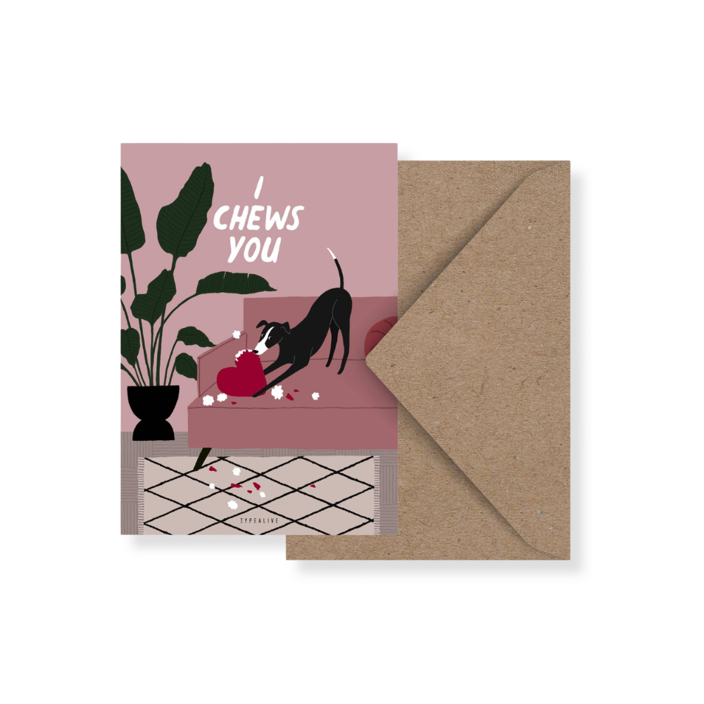 Postkarte / Petisfaction "Dogs" Chews You - typealive