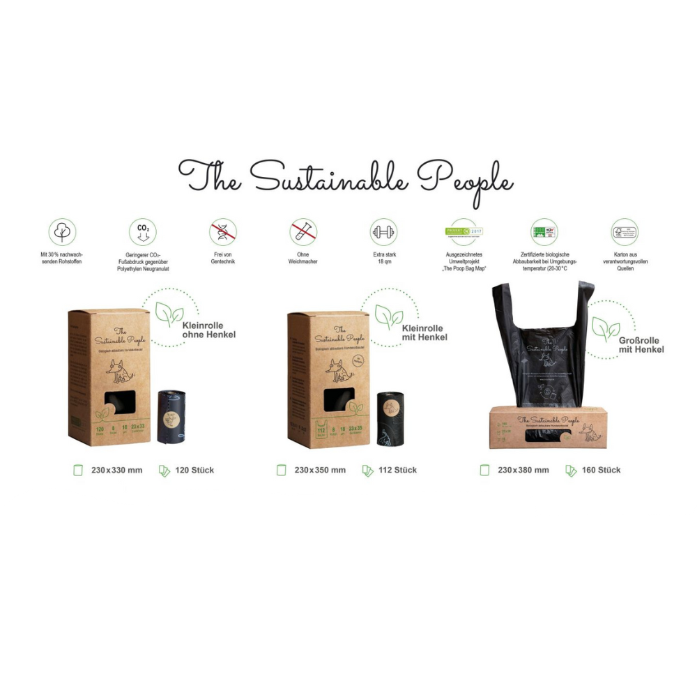 Produkübersicht Hundekotbeutel biologisch abbaubar & kompostierbar - The Sustainable People