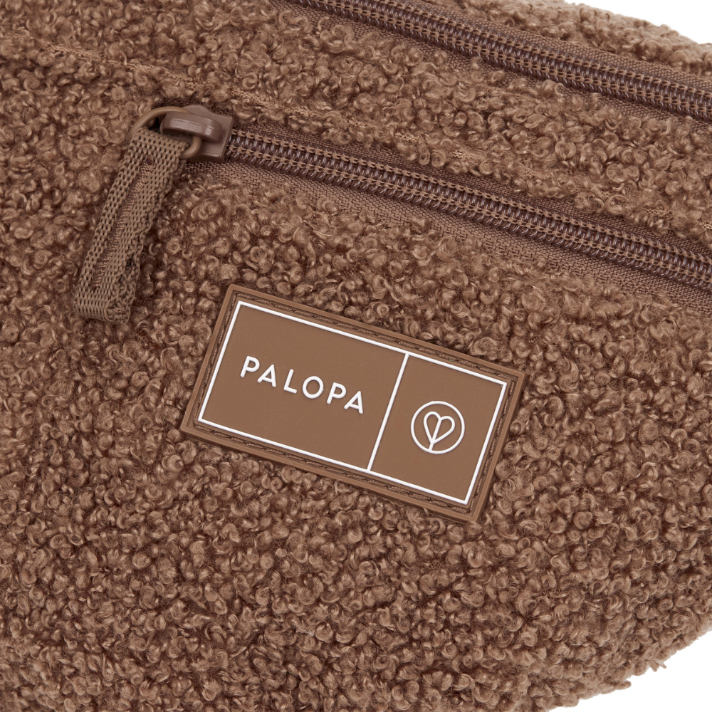Rubber Logo Gassitasche EMMA Teddy-Fleece Braun - PALOPA