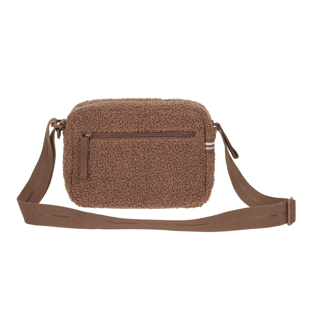 Rückseite Fach mit Reißverschluss Gassitasche Square Bag NOKA Teddy Brown - PALOPA