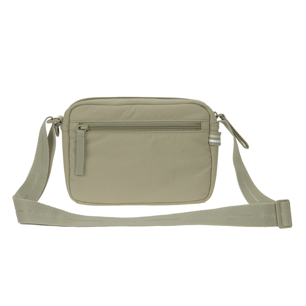 Rückseite Fach mit Reißverschluss Gassitasche NOKA Crinkled Pale Olive - PALOPA