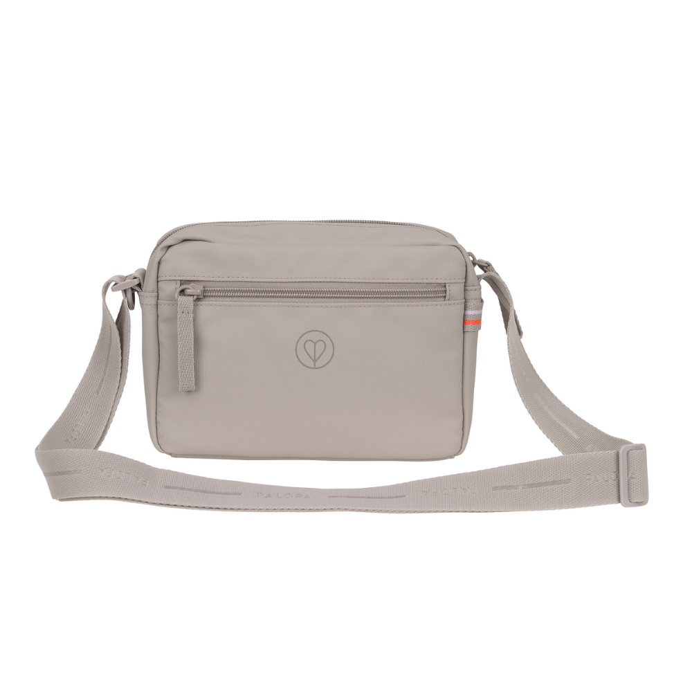 Rückseite Fach mit Reißverschluss Gassitasche NOKA Taupe - PALOPA