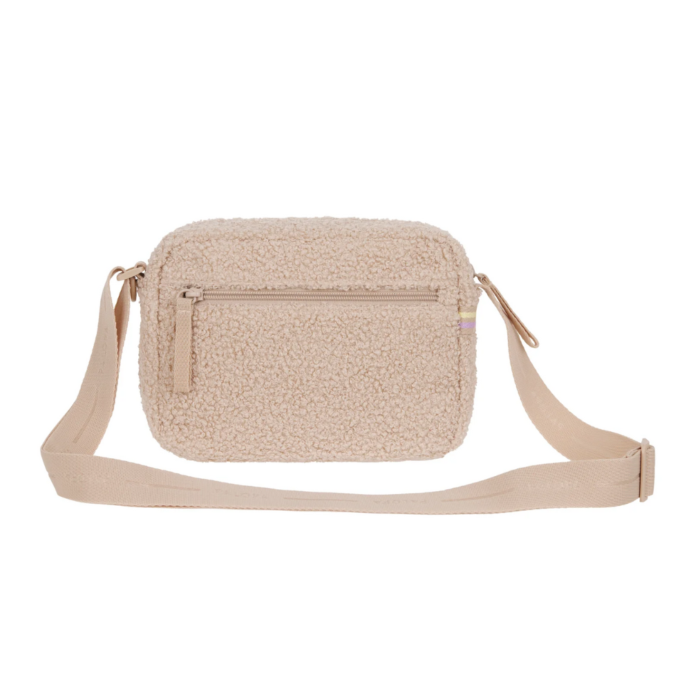 Rückseite Fach mit Reißverschluss Gassitasche Square Bag NOKA Teddy Beige - PALOPA