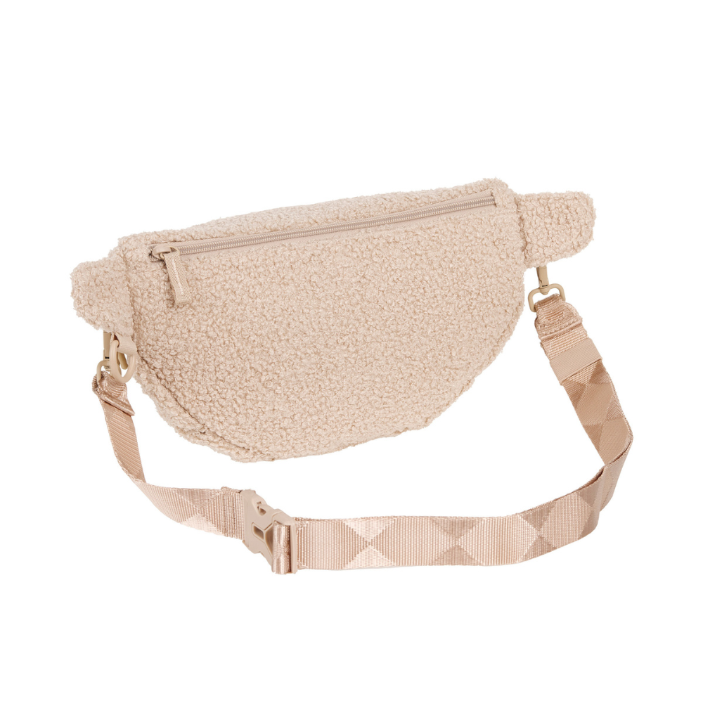 Rückseite & Tragegurt Gassitasche EMMA Teddy-Fleece Beige - PALOPA