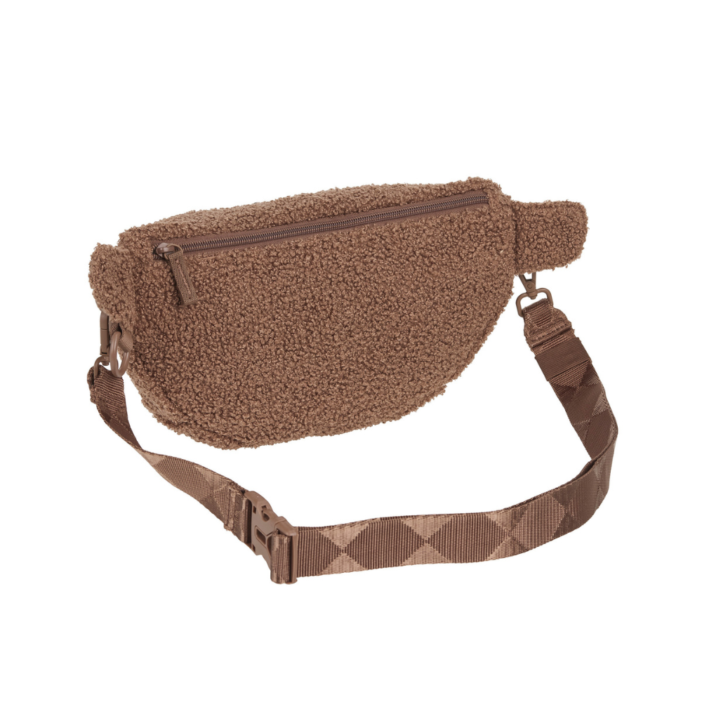 Rückseite & Tragegurt Gassitasche EMMA Teddy-Fleece Braun - PALOPA