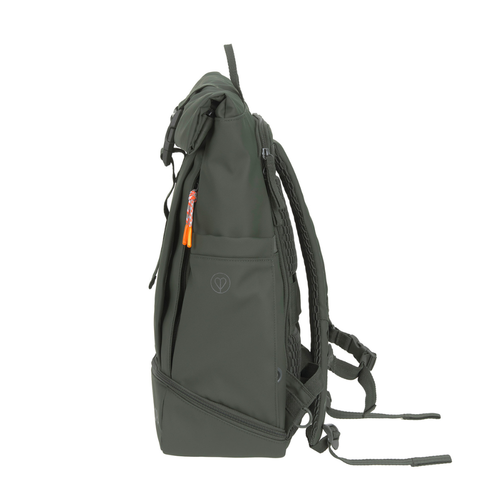 Seitenansicht PALOPA Rolltop Backpack Rucksack YOSKA Dark Olive