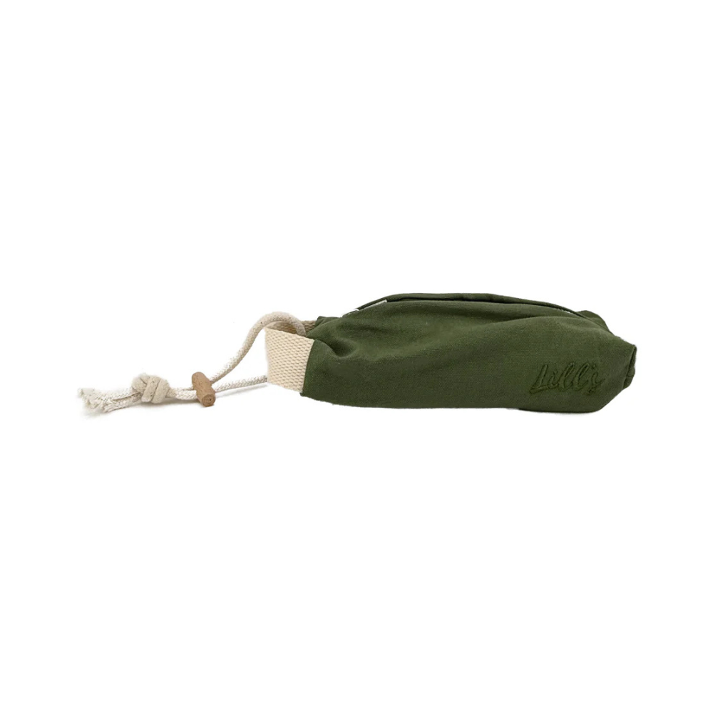 Seitenansicht Futter Dummy "Clara" aus Bio-Canvas OLIVE - lill's