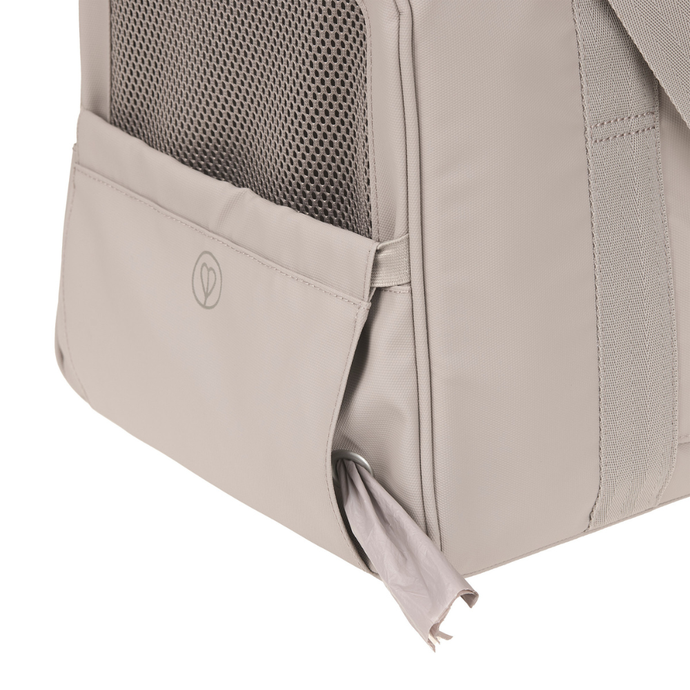 Seitentasche & Kotbeutelspender PALOPA Hundereisetasche Travel Carrier BENNO Taupe