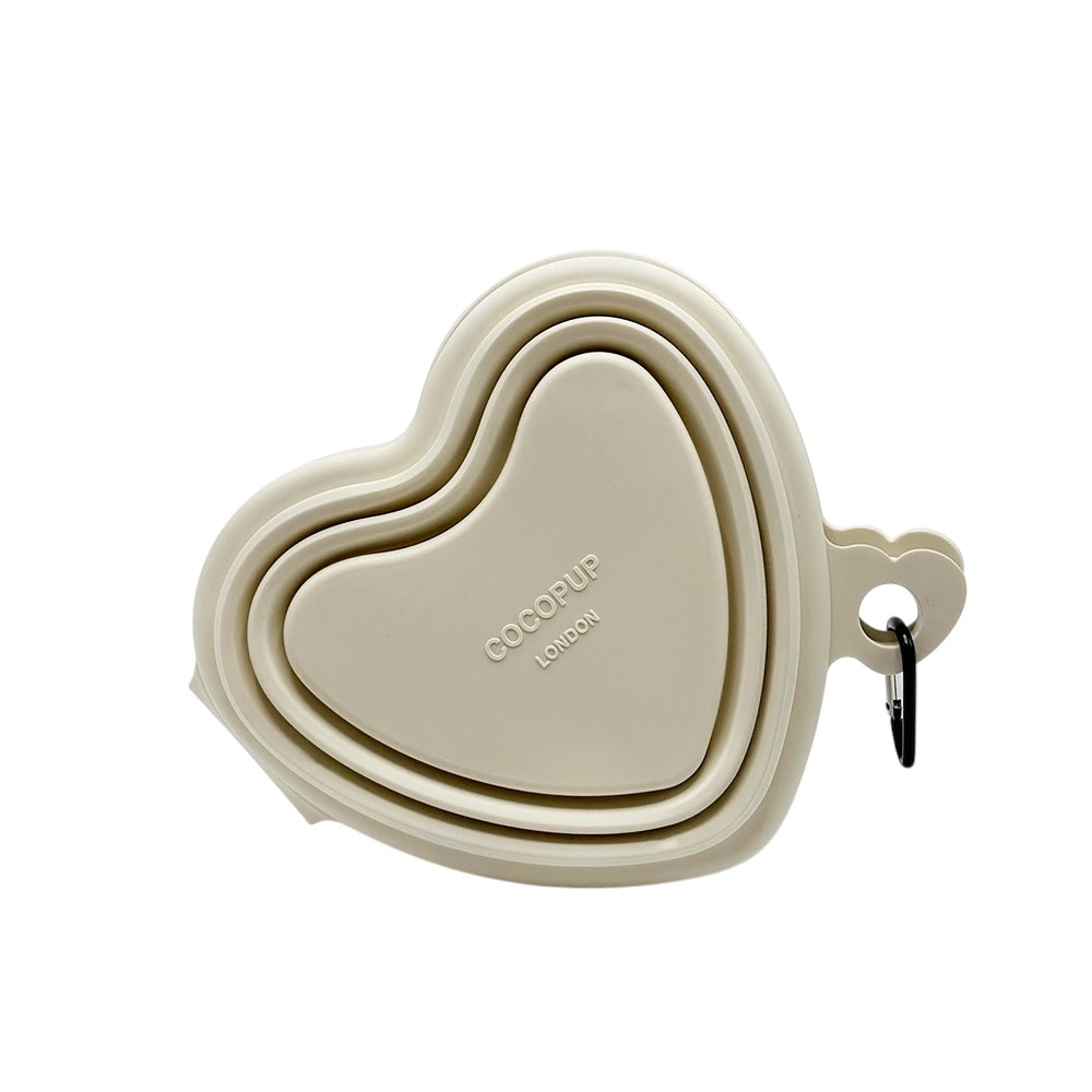 Silikon Napf faltbar Herz Creme - COCOPUP London