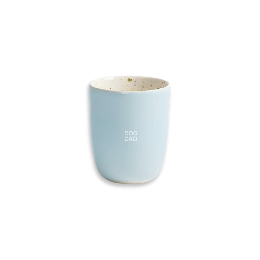 Tasse BREEZE Medium Cup blau 220 ml mit DOGDAD weiß - egg back home
