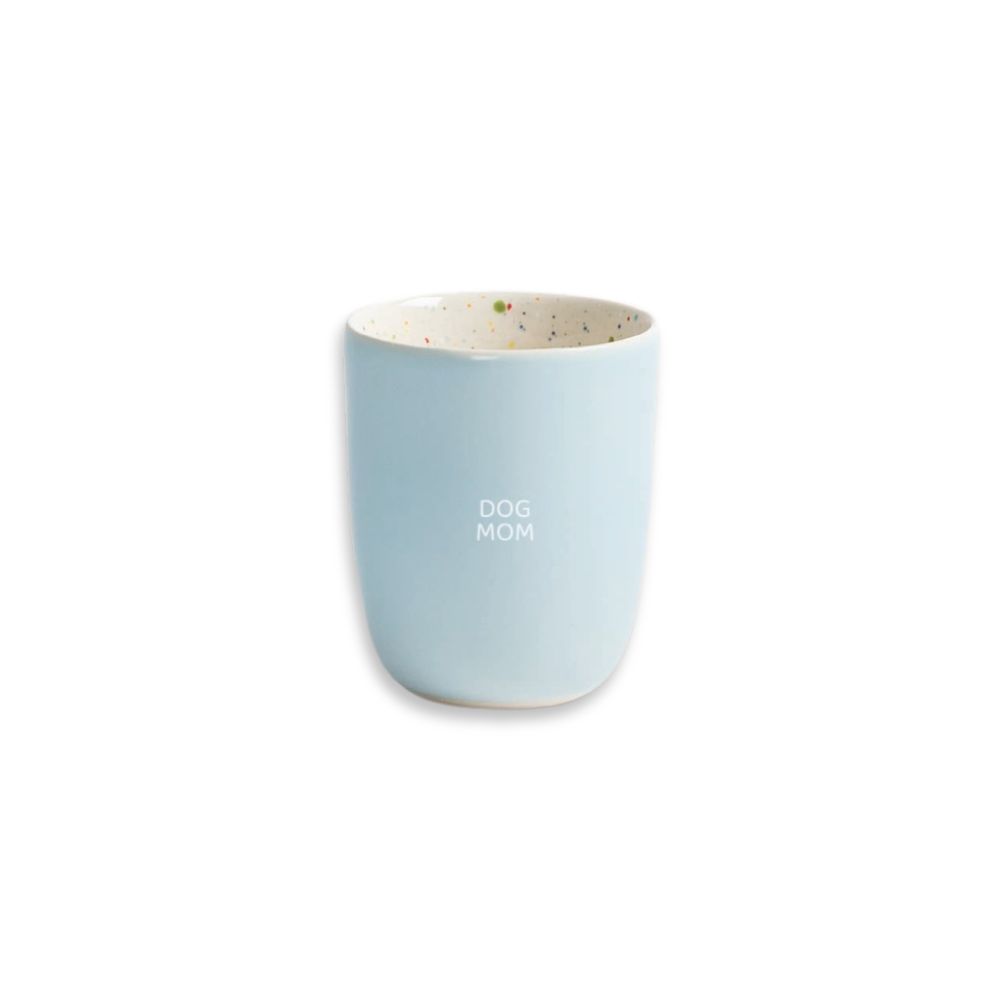 Tasse BREEZE Medium Cup blau 220 ml mit DOGMOM weiß - egg back home