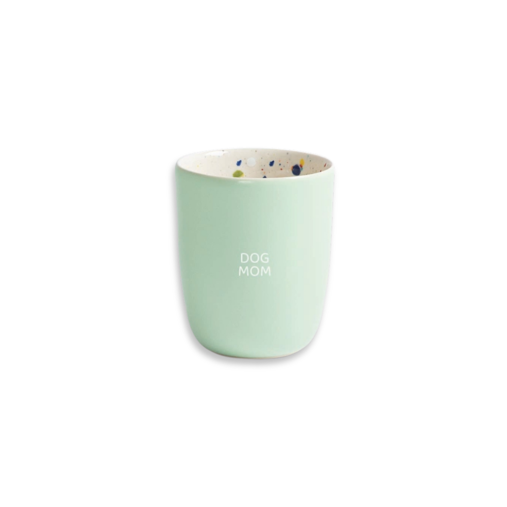 Tasse BREEZE Medium Cup grün 220 ml mit DOGMOM weiß - egg back home
