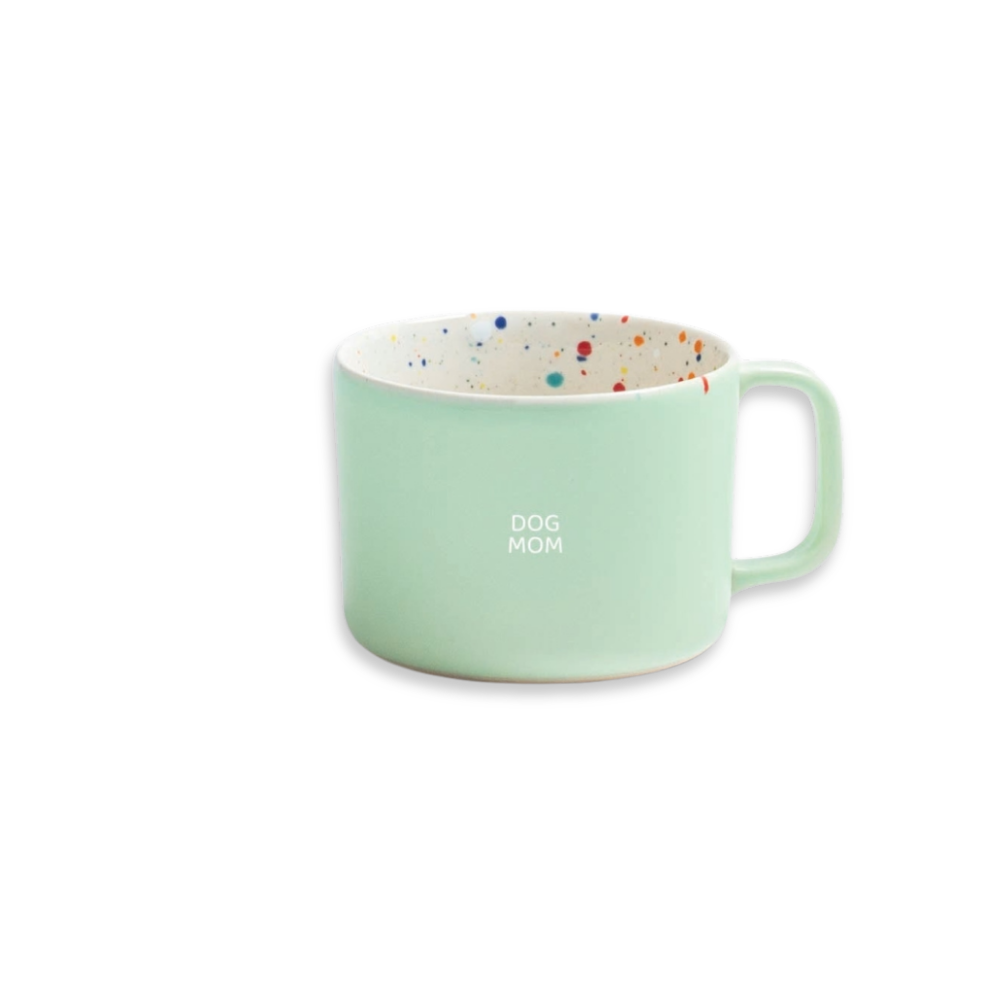 Tasse BREEZE Mug grün 450 ml mit DOGMOM weiß - egg back home