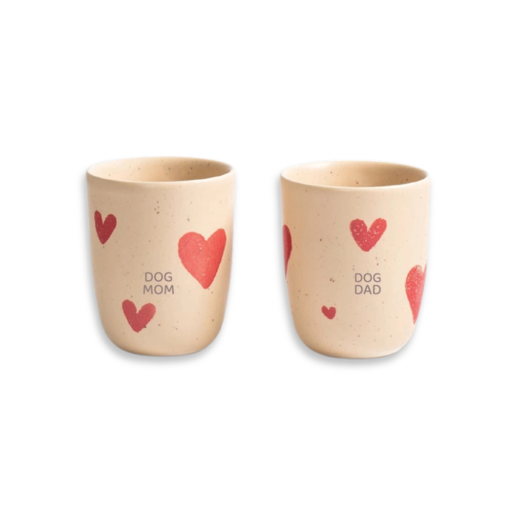 Tasse DOGMOM & DOGDAD Set Medium Cup 220ml LOVE Edition - egg back home