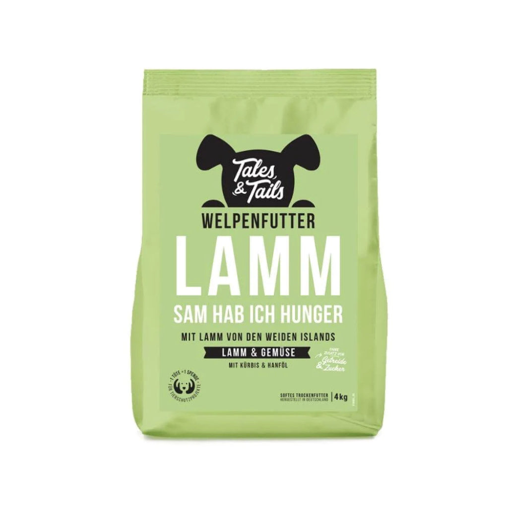 LammSam hab ich Hunger Softes Trockenfutter für Welpen mit Lamm - Tales & Tails