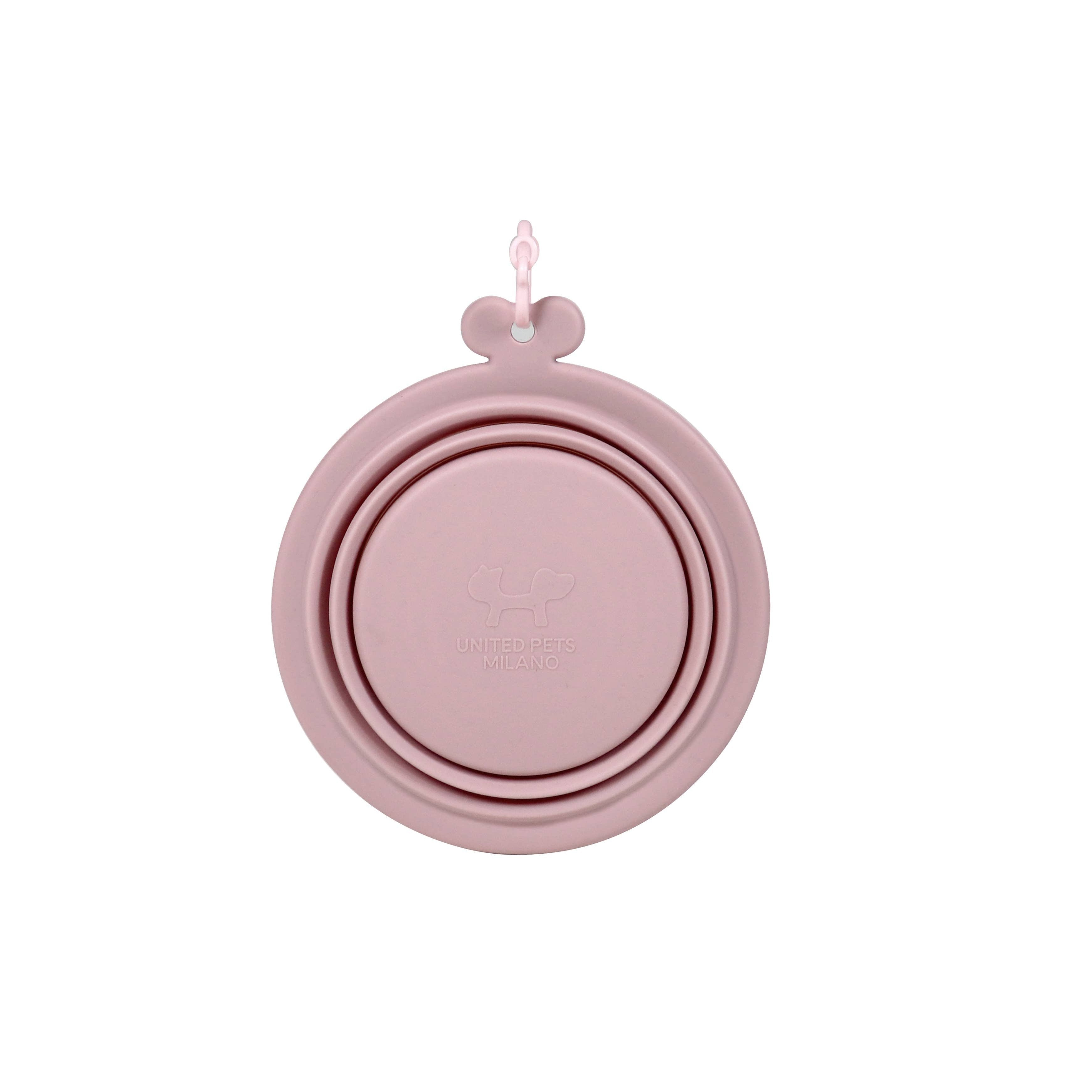 Unterseite faltbare Reisenapf aus Silikon 750 ml Rosa O Bowl - United Pets