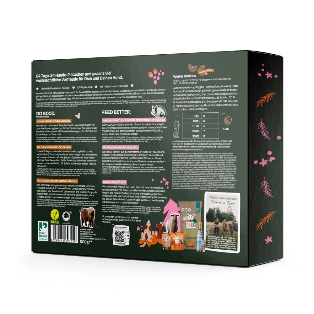 VEGDOG Adventskalender 20206 VEGAN Rückseite