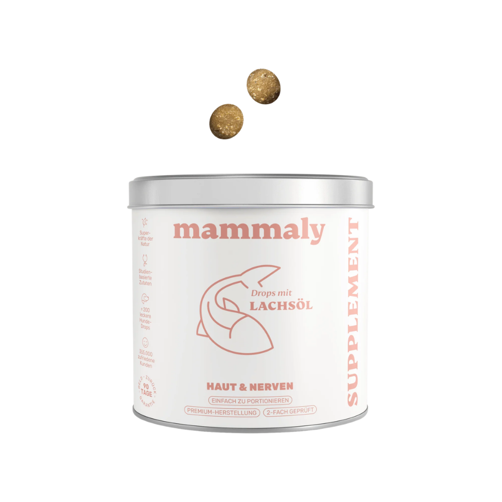 Vitalstoff Drops mit Lachsöl für Hunde - mammaly