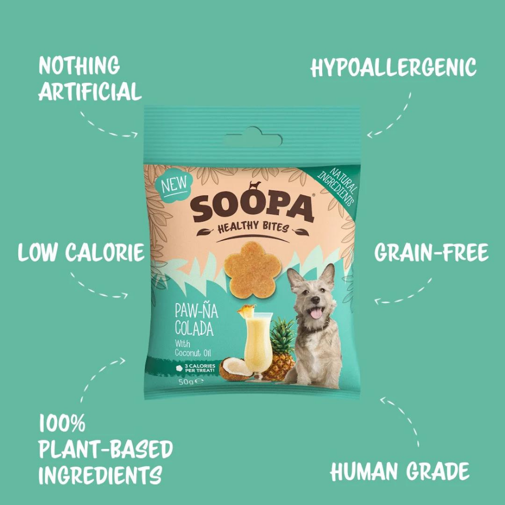 Vorderseite Hundeleckerli PAW-NA Colada Healthy Bites - Soopa