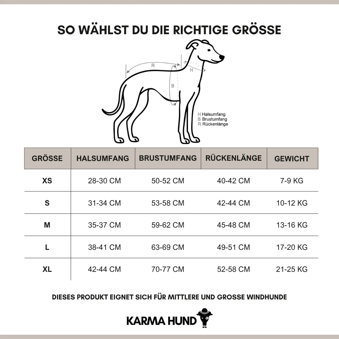 KARMA HUND Fleece Shirt Espresso für Whippet, Windhunde, Podenco, Galgo