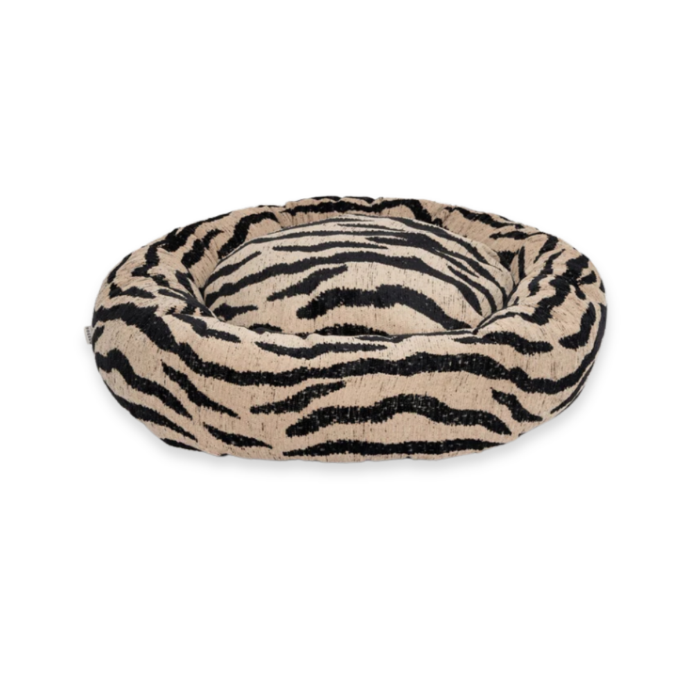 Zebra Hundekissen rund Beige/Black - DOGGUO