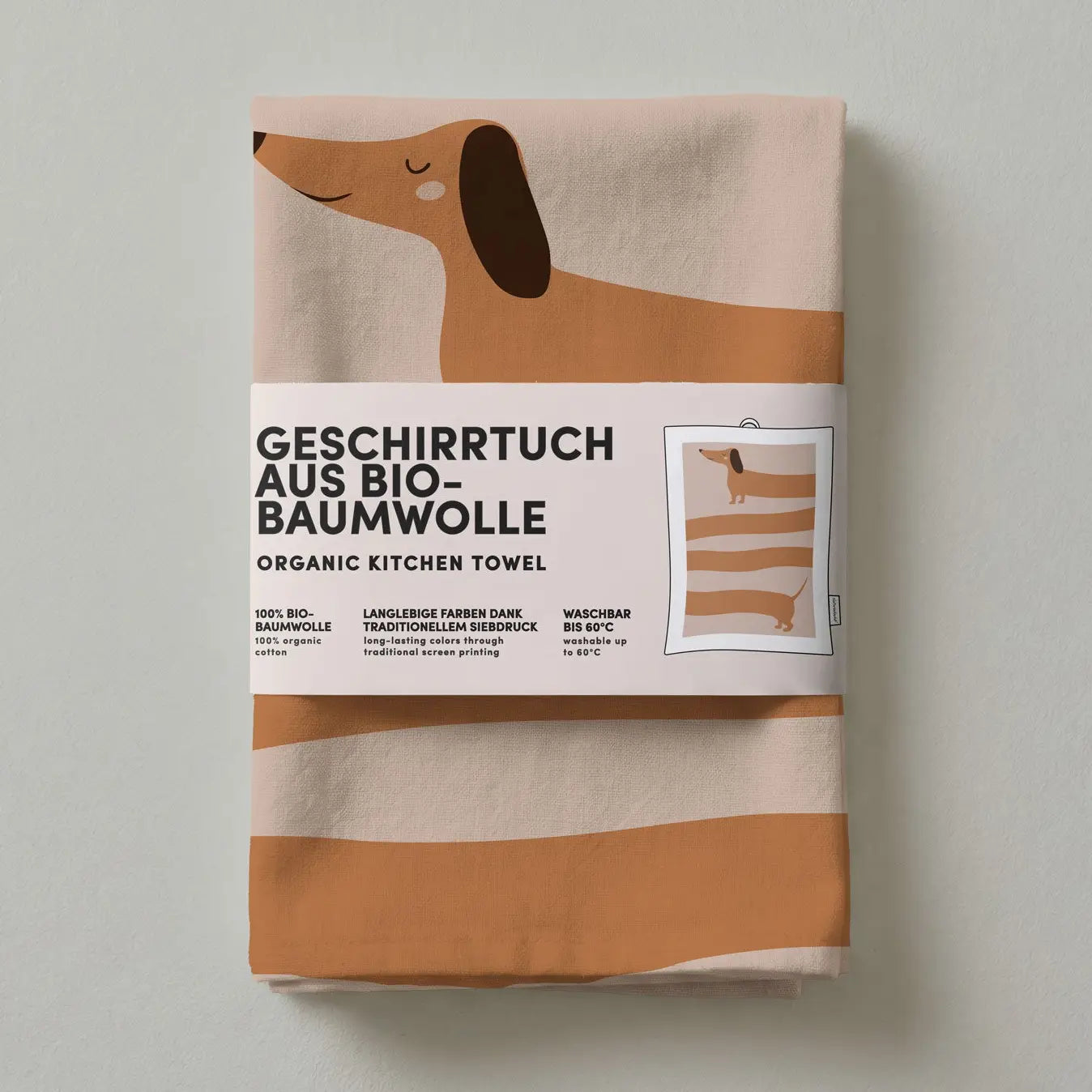 Geschirrtuch DACKEL aus Bio-Baumwolle