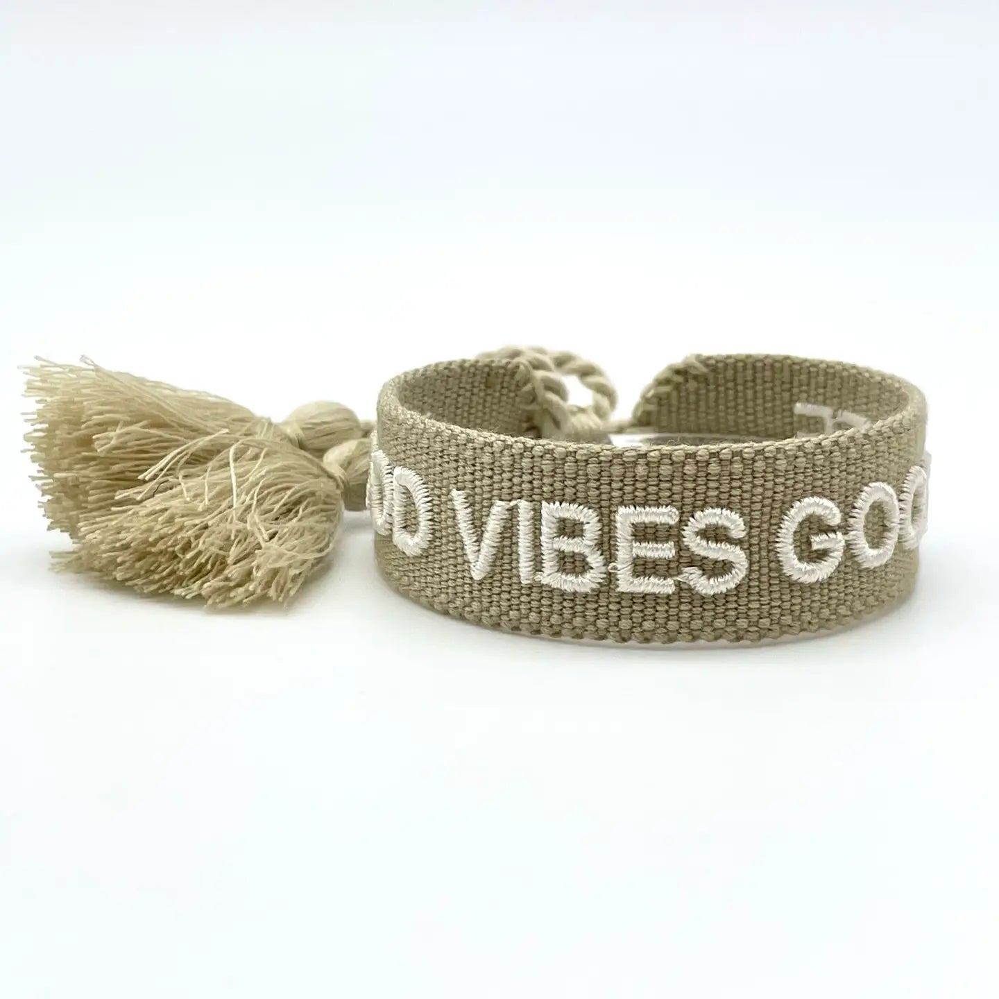 Statement Armband GOOD VIBES GOOD LIFE Beige