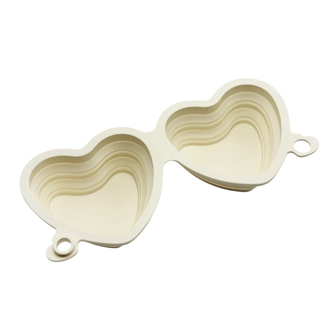 aufgefaltet Silikon Napf faltbar Herz Creme - COCOPUP London