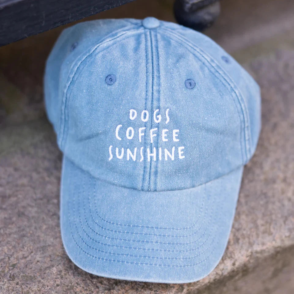 Dekobild Cap DOGS COFFEE SUNSHINE Vintage Denim Blue - Lieblingspfote