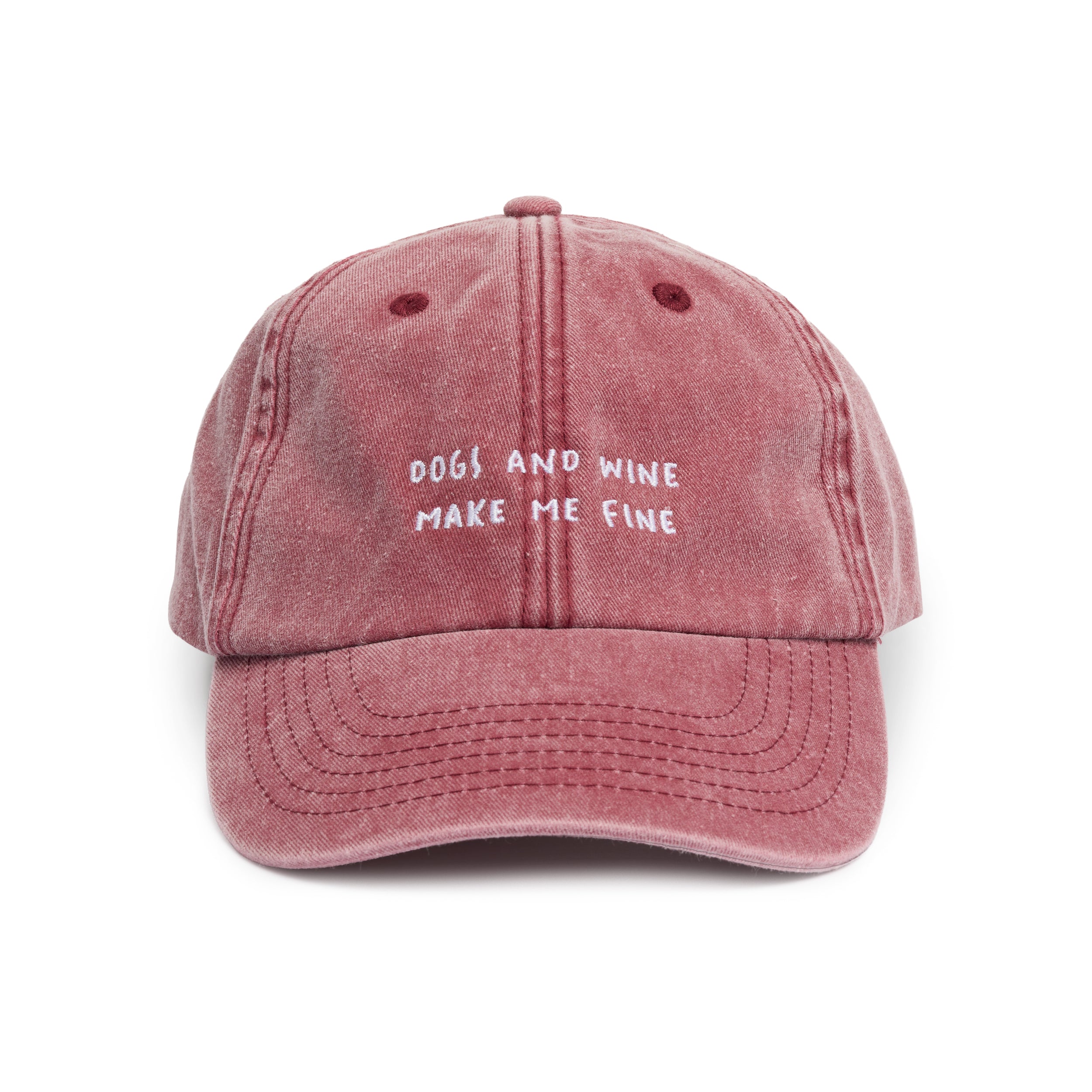 Lieblingspfote Cap DOGS AND WINE MAKE ME FINE Vintage Denim Bordeaux