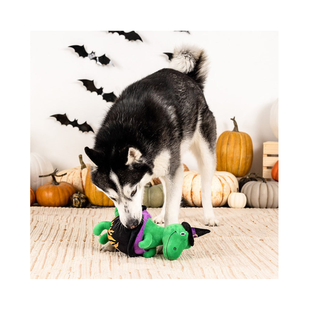 Hund mit Hundespielzeug Halloween Dino "Stirling the pot" 2 - PetShop by Fringe Studio