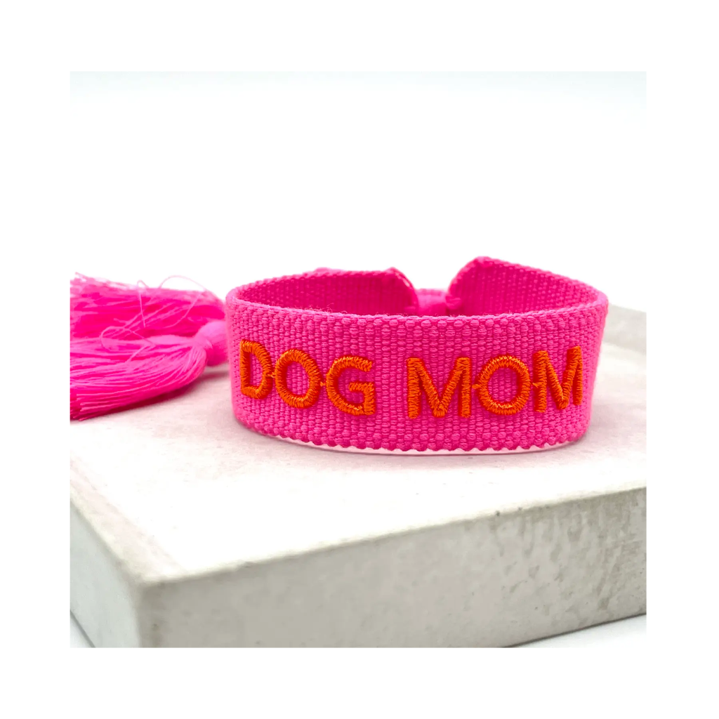 Statement Armband DOG MOM Neonpink - LOVIN'DOG