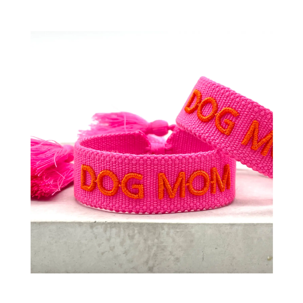 Moodbild Statement Armband DOG MOM Neonpink - LOVIN'DOG