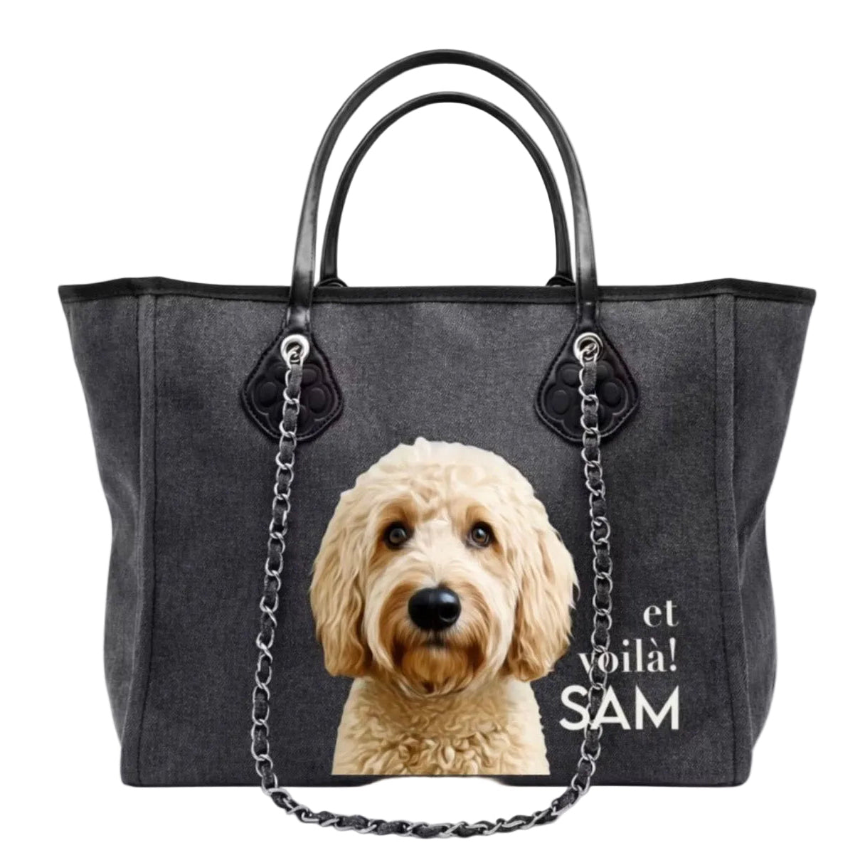 COCO + LOUIS "et voilà! Denim-Bag" mit Deinem Hund - personalisierbar