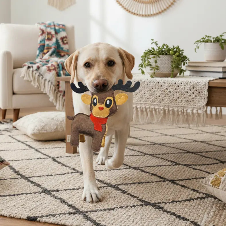 Hundespielzeug aus Wildleder "Rudolph" X-MAS