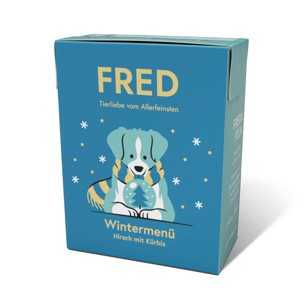 Hunde Nassfutter FRED Wintermenü Hirsch mit Kürbis